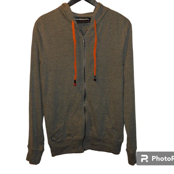 Hoodiebuddie Gray Hoodie Zip Up Size Medium - Picture 2 of 9